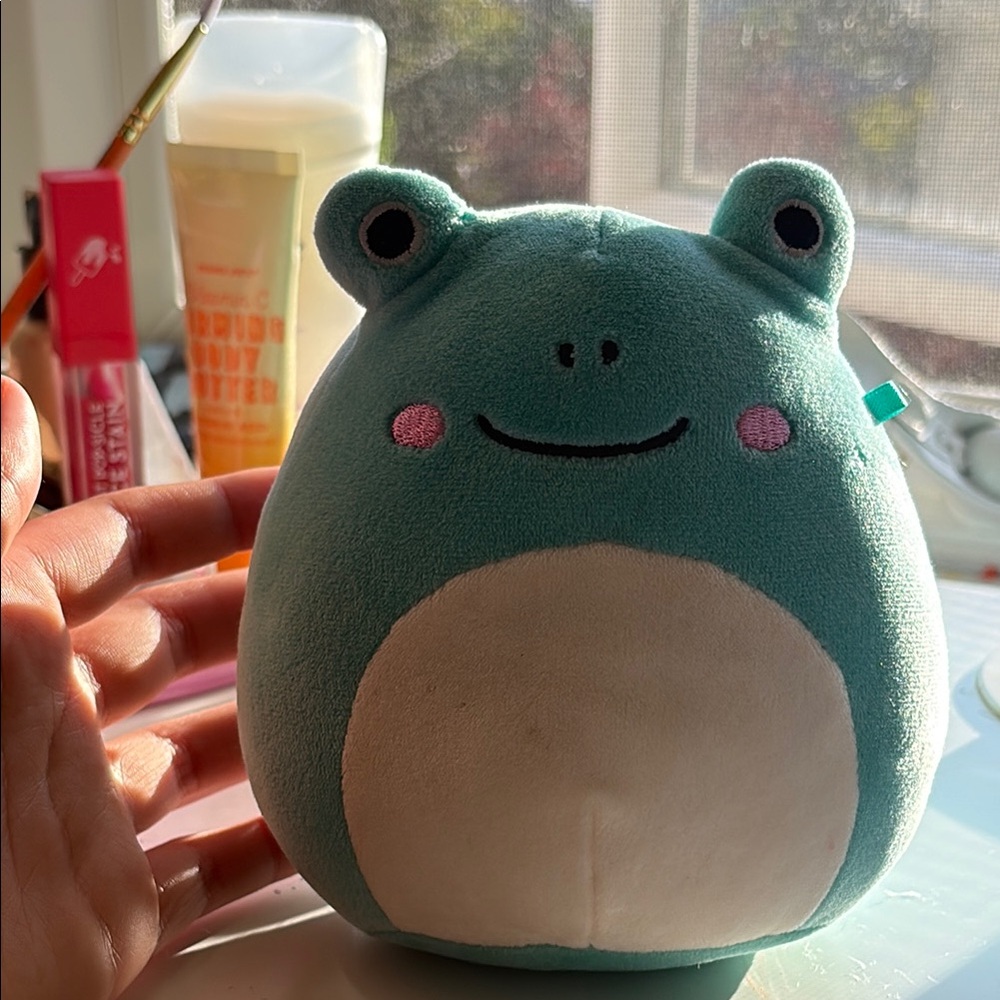 Squishmallows Green and White Frog Plush Toy